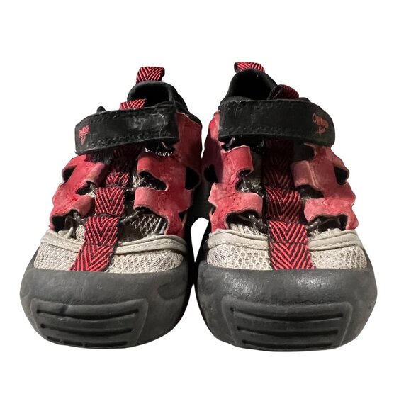 Oshkosh Bgosh Toddler Boys Red & Black Closed-Toe Sandals SZ 7 Adjustable Straps - Picture 2 of 6